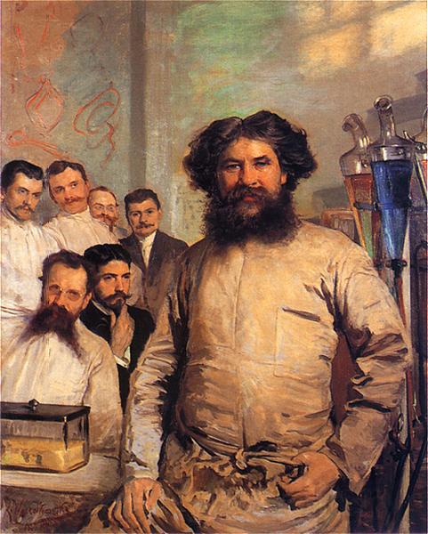 Leon Wyczolkowski Portrait of Ludwik Rydygier with his assistants. Spain oil painting art